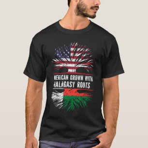 Amerikaanse Groot met Malagassische Roots VS-vlag T-shirt