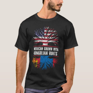 Amerikaanse Groot met Mongoolse Roots Vlag VS T-shirt