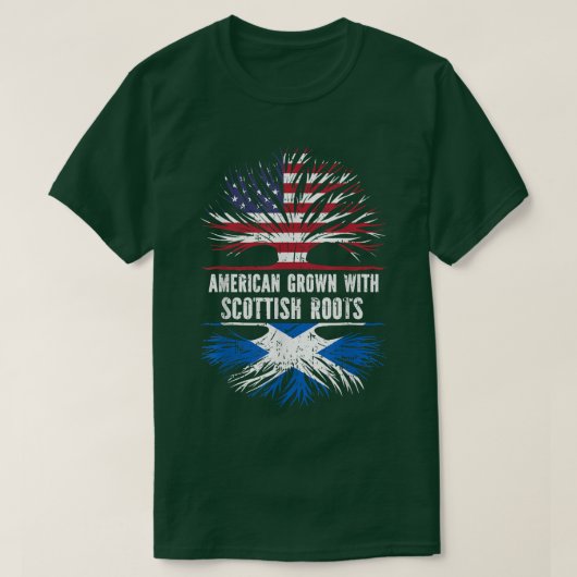 Amerikaanse Groot met Scottish Roots USA Flag Scot T-shirt (Design voorkant)