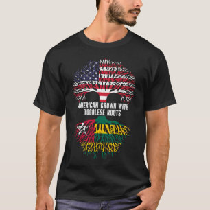 Amerikaanse Groot met Togolese Roots USA-vlag T-shirt