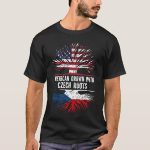 Amerikaanse Groot met Tsjechische Roots VS vlag T-shirt