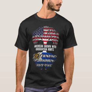 Amerikaanse Groot met Uruguayaanse Roots VS-vlag T-shirt