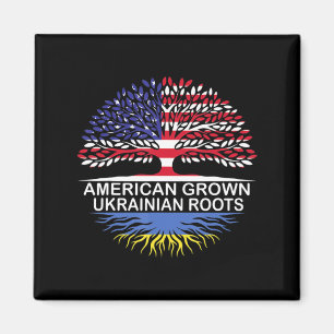 Amerikaanse Groot-Oekraïense roet Oekraïne vlag Magneet