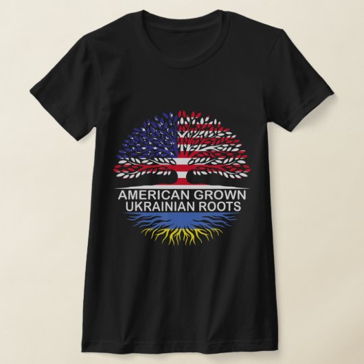Amerikaanse Groot-Oekraïense roet Oekraïne vlag T-shirt (Laagn)