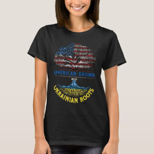Amerikaanse Groot-Oekraïense wortels Vlag Venezuel T-shirt