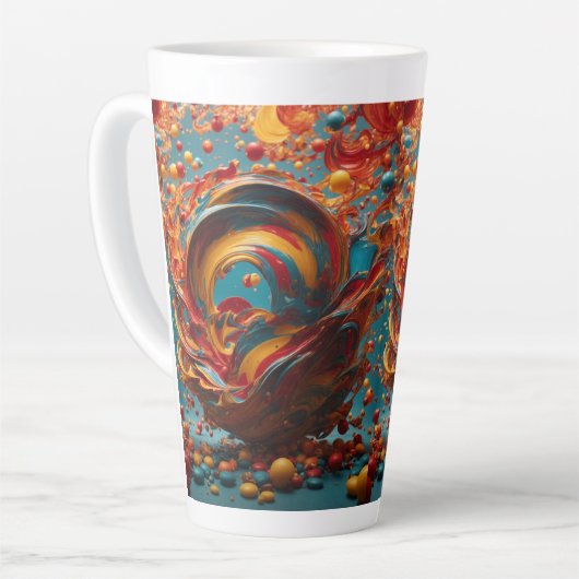 Amerikaanse grote latte Mok. Kleurrijke keramische Latte Mok (Linkerhoek)