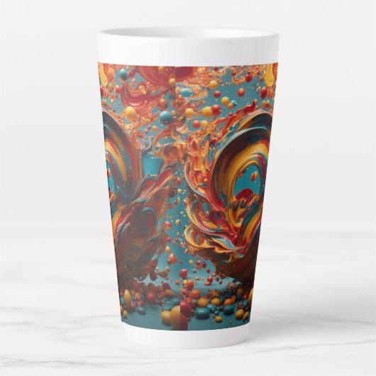 Amerikaanse grote latte Mok. Kleurrijke keramische Latte Mok (Voorkant)