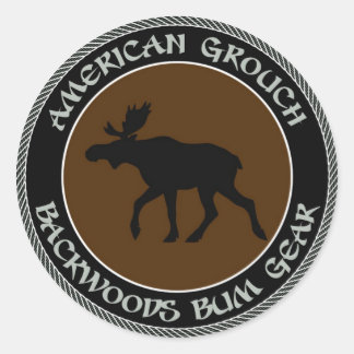 Amerikaanse Grouch Backwoods Bum Gear Ronde Sticker