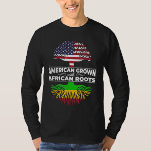 Amerikaanse Grown African Roots USA Flag Black His T-shirt