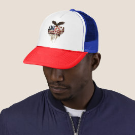 Amerikaanse grunge vlag en adelaar trucker pet