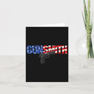 Amerikaanse Gunsmith Patriot USA Vlag Retro Style Kaart