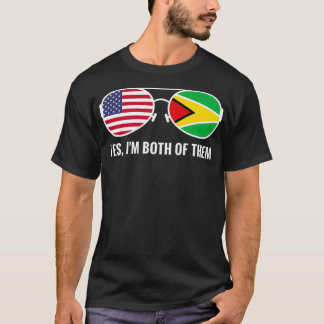Amerikaanse Guyana-vlag Zonnebril Guyanese Amerika T-shirt