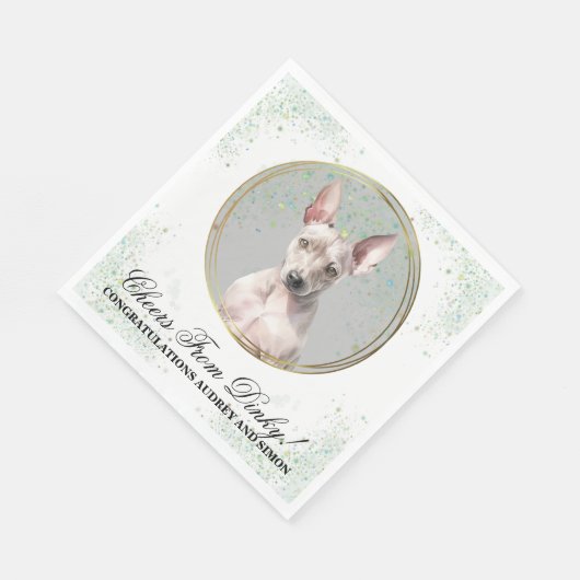 Amerikaanse haarloze terriër bruiloft servetten me (Hoek)