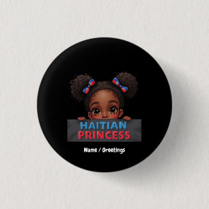 Amerikaanse Haïtiaanse Vlag Dag Haïtiaanse Prinses Ronde Button 3,2 Cm