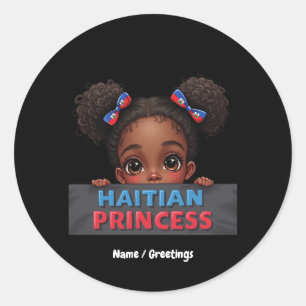 Amerikaanse Haïtiaanse Vlag Dag Haïtiaanse Prinses Ronde Sticker
