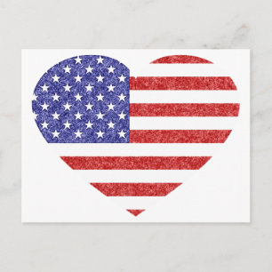 Amerikaanse hartslagsterren en -strips in Crayon S Briefkaart