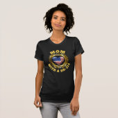 Amerikaanse hartvlag | Gouden Laurel Leaf | Mam DD T-shirt (Voorkant volledig)