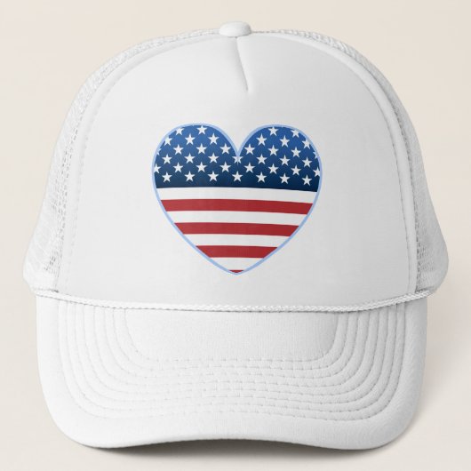 Amerikaanse hartvlag Trucker Hat Pet (Voorkant)