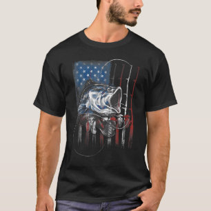 Amerikaanse hengel vlag visser ons t-shirt