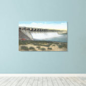 Amerikaanse Herfsten Dam Spillway, Oregon Canvas Afdruk (Insitu (Houten vloer))