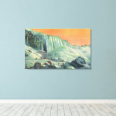 Amerikaanse Herfsten in de winter met de zon Canvas Afdruk (Insitu (Houten vloer))