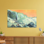 Amerikaanse Herfsten in de winter met de zon Canvas Afdruk (Insitu (Woonkamer))