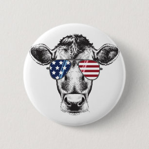 Amerikaanse Hipster-Koe Ronde Button 5,7 Cm