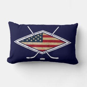 Amerikaanse Hockey Flag Logo Kussen