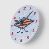 Amerikaanse Hockey Round Wall klok (Hoek)