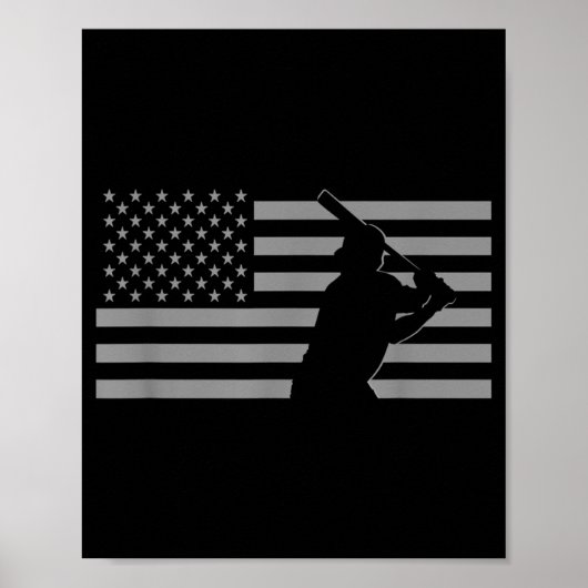 Amerikaanse honkbal Amerikaanse vlag Poster (Voorkant)