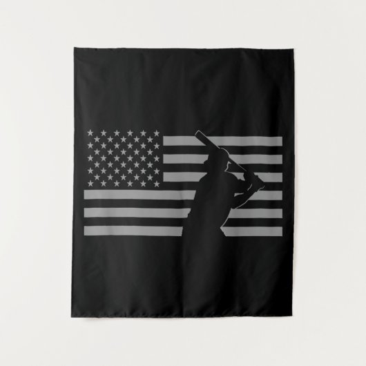 Amerikaanse honkbal Amerikaanse vlag Wandkleed (Voorkant)