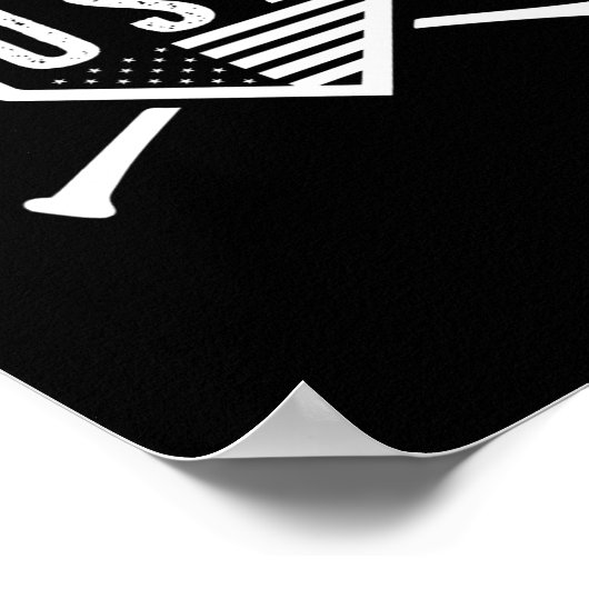 Amerikaanse honkbal en softbal Amerikaanse vlag Poster (Hoek)