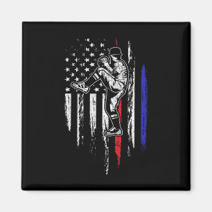 Amerikaanse honkbal-vanger VS-spandoek op de vierd Magneet