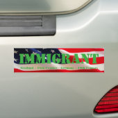 Amerikaanse immigrant bumpersticker (Op auto)