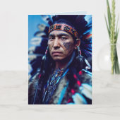 AMERIKAANSE INDIAANSE CHIEF FOTO BIRTHDAY GROTE KA KAART (Voorkant)