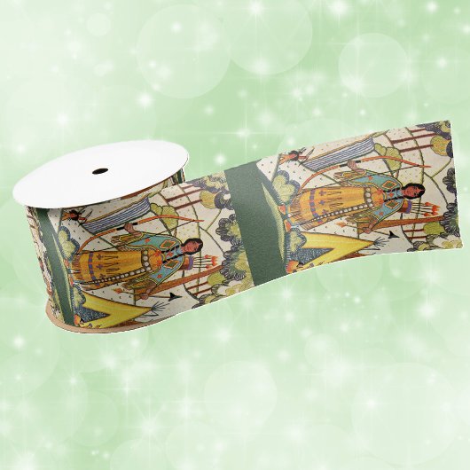 Amerikaanse Indiaanse vrouw Bossen Tepee borduurwe Lint