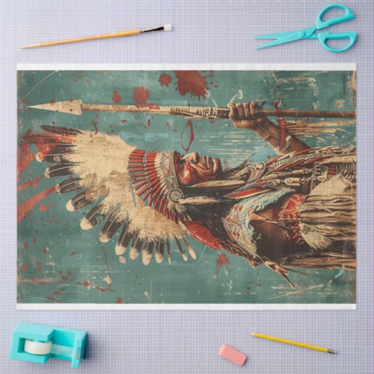 Amerikaanse Indiase Chief Decoupage Tissuepapier (Craft)