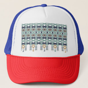 Amerikaanse Indiase geometrie naadloze grens Trucker Pet