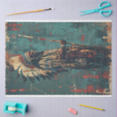 Amerikaanse Indiase hoofd digitale kunst serie Dec Tissuepapier (Craft)