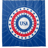 Amerikaanse Initialen met rode, witte, blauwe ster Douchegordijn (Voorkant)