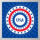 Amerikaanse Initialen met rode, witte, blauwe ster Poster (Voorkant)