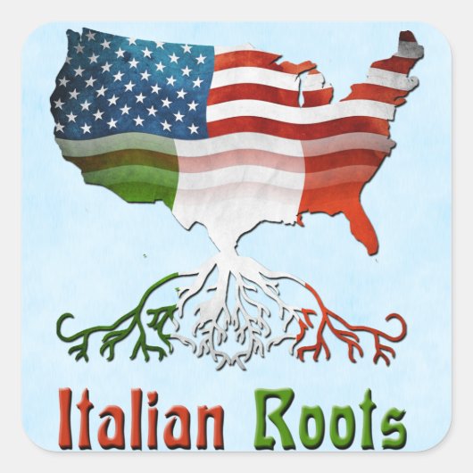 Amerikaanse Italiaanse rots Vierkante Sticker (Voorkant)