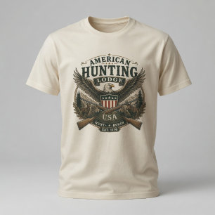 Amerikaanse jachthut in vintage-stijl t-shirt