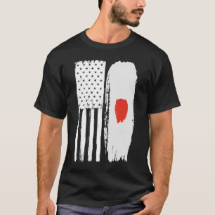 Amerikaanse Japanse vlag Amerikaanse vlag T-shirt