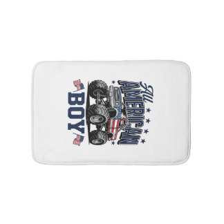 Amerikaanse Jongen Monster Truck Vintage Patriotti Badmat