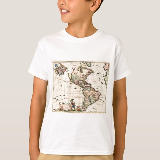 Amerikaanse kaart 1670 t-shirt (Voorkant)