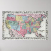 Amerikaanse kaart (1853) Poster (Voorkant)