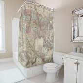 Amerikaanse kaart Douchegordijn (In situ)