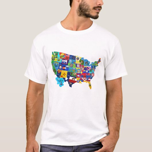 Amerikaanse kaart t-shirt (Voorkant)