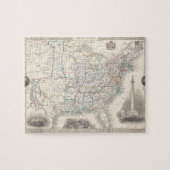 Amerikaanse kaart van Tallis en Rapkin Legpuzzel (Horizontaal)